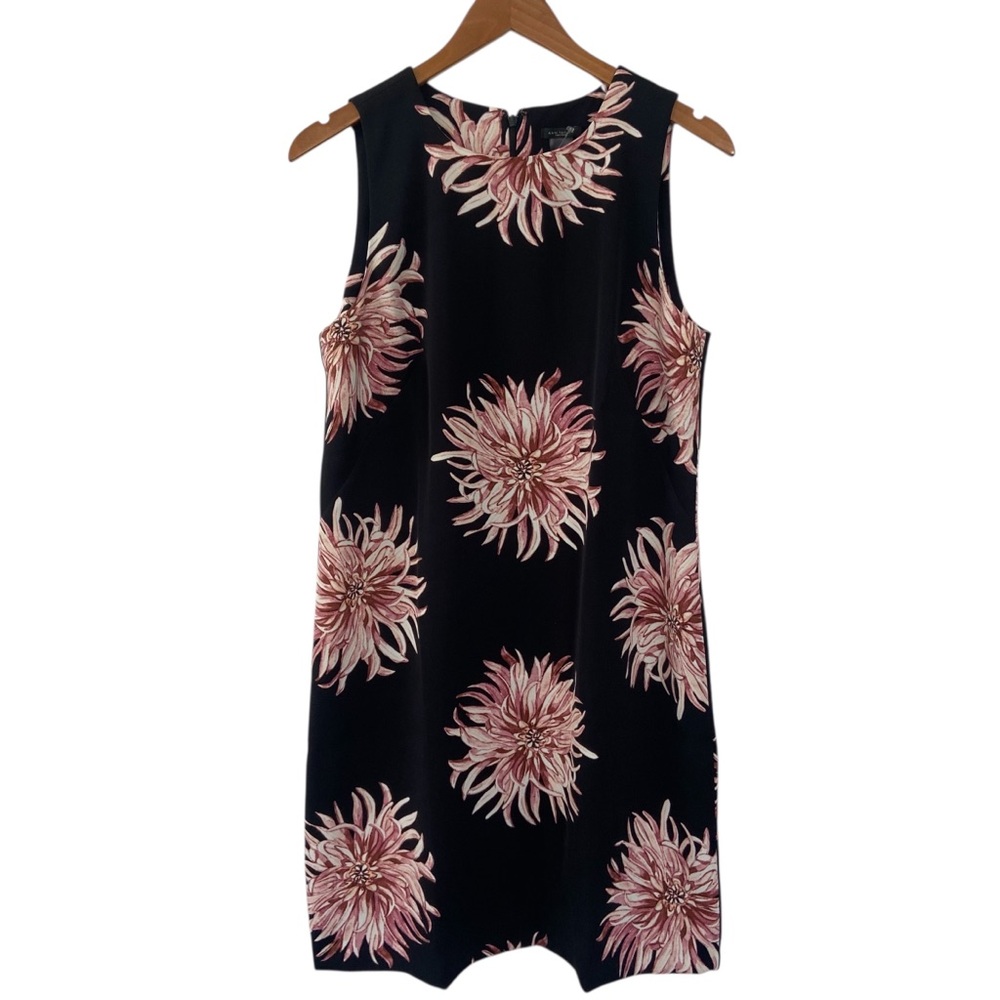Ann Taylor Factory Black Floral Sleeveless Shift Dress 8 NWT Career Professional